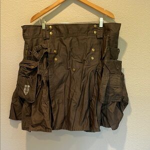 Brown Utility Kilt with Pockets